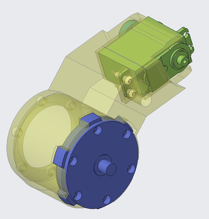 Lower neck assembly showing upper neck pitch servo