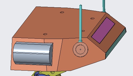 Side view of head showing LED dot matrix space saving
